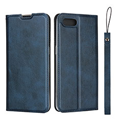 Custodia Portafoglio In Pelle Cover con Supporto T05 per Oppo R17 Neo Blu