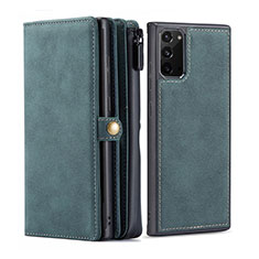 Custodia Portafoglio In Pelle Cover con Supporto T05 per Samsung Galaxy Note 20 5G Verde