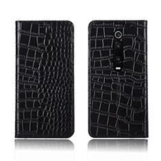 Custodia Portafoglio In Pelle Cover con Supporto T05 per Xiaomi Redmi K20 Pro Nero