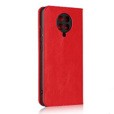 Custodia Portafoglio In Pelle Cover con Supporto T05 per Xiaomi Redmi K30 Pro Zoom Rosso