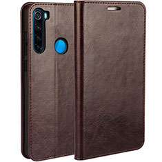 Custodia Portafoglio In Pelle Cover con Supporto T05 per Xiaomi Redmi Note 8 Marrone