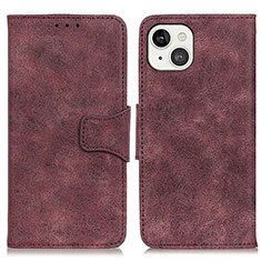 Custodia Portafoglio In Pelle Cover con Supporto T06 per Apple iPhone 15 Viola