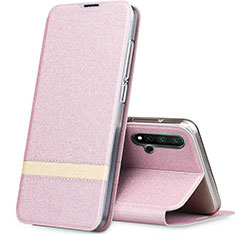 Custodia Portafoglio In Pelle Cover con Supporto T06 per Huawei Nova 5 Oro Rosa