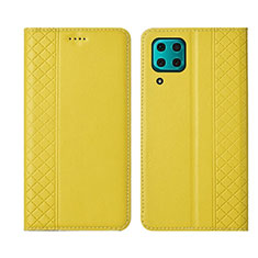 Custodia Portafoglio In Pelle Cover con Supporto T06 per Huawei Nova 6 SE Giallo