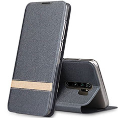 Custodia Portafoglio In Pelle Cover con Supporto T06 per Xiaomi Redmi Note 8 Pro Grigio