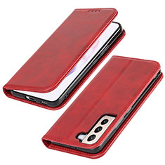 Custodia Portafoglio In Pelle Cover con Supporto T06D per Samsung Galaxy S23 5G Rosso