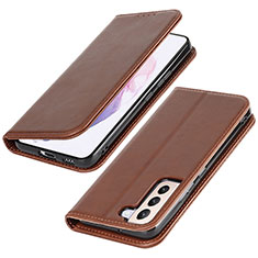 Custodia Portafoglio In Pelle Cover con Supporto T06D per Samsung Galaxy S23 Plus 5G Marrone