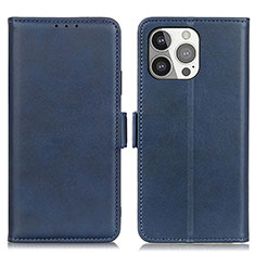 Custodia Portafoglio In Pelle Cover con Supporto T07 per Apple iPhone 15 Pro Blu