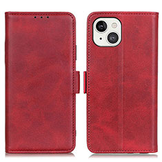 Custodia Portafoglio In Pelle Cover con Supporto T07 per Apple iPhone 15 Rosso