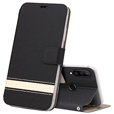 Custodia Portafoglio In Pelle Cover con Supporto T07 per Huawei P30 Lite New Edition Nero