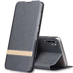 Custodia Portafoglio In Pelle Cover con Supporto T07 per Huawei P30 Pro New Edition Grigio