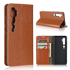 Custodia Portafoglio In Pelle Cover con Supporto T07 per Xiaomi Mi Note 10 Pro Arancione