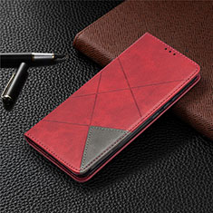 Custodia Portafoglio In Pelle Cover con Supporto T07 per Xiaomi Redmi 9A Rosso