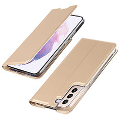 Custodia Portafoglio In Pelle Cover con Supporto T07D per Samsung Galaxy S22 Plus 5G Oro