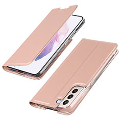 Custodia Portafoglio In Pelle Cover con Supporto T07D per Samsung Galaxy S22 Plus 5G Oro Rosa