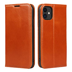 Custodia Portafoglio In Pelle Cover con Supporto T08 per Apple iPhone 11 Arancione