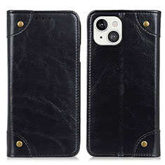 Custodia Portafoglio In Pelle Cover con Supporto T08 per Apple iPhone 14 Plus Nero