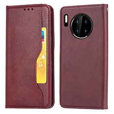 Custodia Portafoglio In Pelle Cover con Supporto T08 per Huawei Mate 30E Pro 5G Rosso Rosa