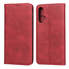 Custodia Portafoglio In Pelle Cover con Supporto T08 per Huawei Nova 5 Pro Rosso