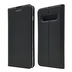 Custodia Portafoglio In Pelle Cover con Supporto T08 per Samsung Galaxy S10 Nero