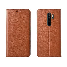 Custodia Portafoglio In Pelle Cover con Supporto T08 per Xiaomi Redmi Note 8 Pro Arancione