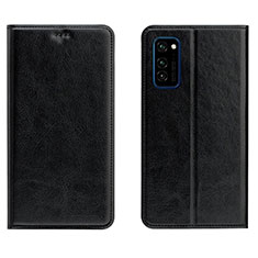 Custodia Portafoglio In Pelle Cover con Supporto T09 per Huawei Honor View 30 Pro 5G Nero