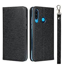 Custodia Portafoglio In Pelle Cover con Supporto T09 per Huawei Nova 4e Nero