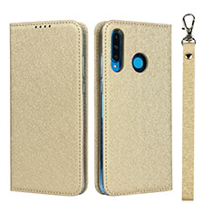 Custodia Portafoglio In Pelle Cover con Supporto T09 per Huawei Nova 4e Oro