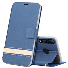 Custodia Portafoglio In Pelle Cover con Supporto T09 per Huawei P Smart+ Plus (2019) Blu