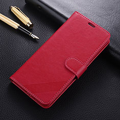 Custodia Portafoglio In Pelle Cover con Supporto T09 per Oppo Find X2 Rosso