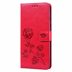 Custodia Portafoglio In Pelle Cover con Supporto T09 per Xiaomi Redmi 10X 4G Rosso