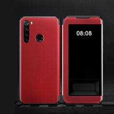 Custodia Portafoglio In Pelle Cover con Supporto T09 per Xiaomi Redmi Note 8 (2021) Rosso