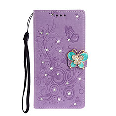 Custodia Portafoglio In Pelle Cover con Supporto T10 per Huawei P40 Pro Viola