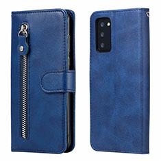 Custodia Portafoglio In Pelle Cover con Supporto T10 per Samsung Galaxy Note 20 5G Blu