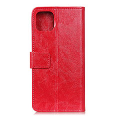 Custodia Portafoglio In Pelle Cover con Supporto T10 per Xiaomi Mi 11 Lite 4G Rosso