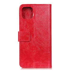Custodia Portafoglio In Pelle Cover con Supporto T10 per Xiaomi Mi 11 Lite 5G Rosso