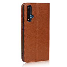 Custodia Portafoglio In Pelle Cover con Supporto T11 per Huawei Honor 20S Arancione