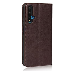 Custodia Portafoglio In Pelle Cover con Supporto T11 per Huawei Honor 20S Marrone