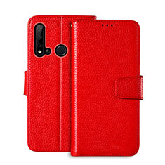 Custodia Portafoglio In Pelle Cover con Supporto T11 per Huawei Nova 5i Rosso