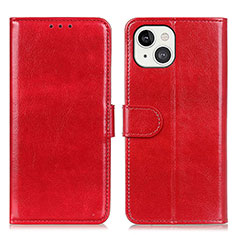 Custodia Portafoglio In Pelle Cover con Supporto T12 per Apple iPhone 15 Plus Rosso