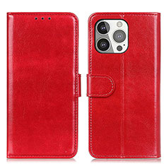 Custodia Portafoglio In Pelle Cover con Supporto T12 per Apple iPhone 16 Pro Max Rosso