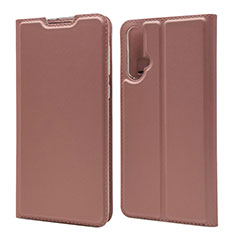 Custodia Portafoglio In Pelle Cover con Supporto T12 per Huawei Nova 5 Oro Rosa