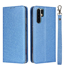 Custodia Portafoglio In Pelle Cover con Supporto T12 per Huawei P30 Pro New Edition Blu