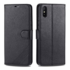 Custodia Portafoglio In Pelle Cover con Supporto T12 per Xiaomi Redmi 9i Nero