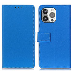 Custodia Portafoglio In Pelle Cover con Supporto T14 per Apple iPhone 13 Pro Blu