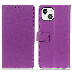 Custodia Portafoglio In Pelle Cover con Supporto T14 per Apple iPhone 15 Viola