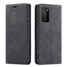 Custodia Portafoglio In Pelle Cover con Supporto T15 per Huawei P40 Pro Nero