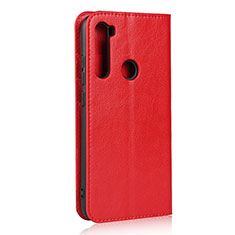 Custodia Portafoglio In Pelle Cover con Supporto T15 per Xiaomi Redmi Note 8T Rosso