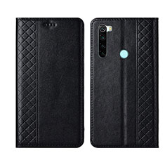 Custodia Portafoglio In Pelle Cover con Supporto T16 per Xiaomi Redmi Note 8 (2021) Nero