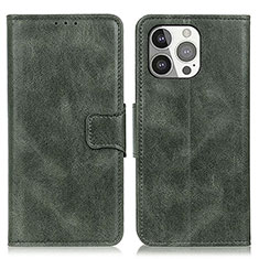 Custodia Portafoglio In Pelle Cover con Supporto T17 per Apple iPhone 14 Pro Verde